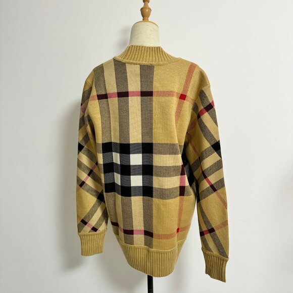 Burberry Cardigan in Check Technical Merino Wool Jacquard - Picture 5 of 16